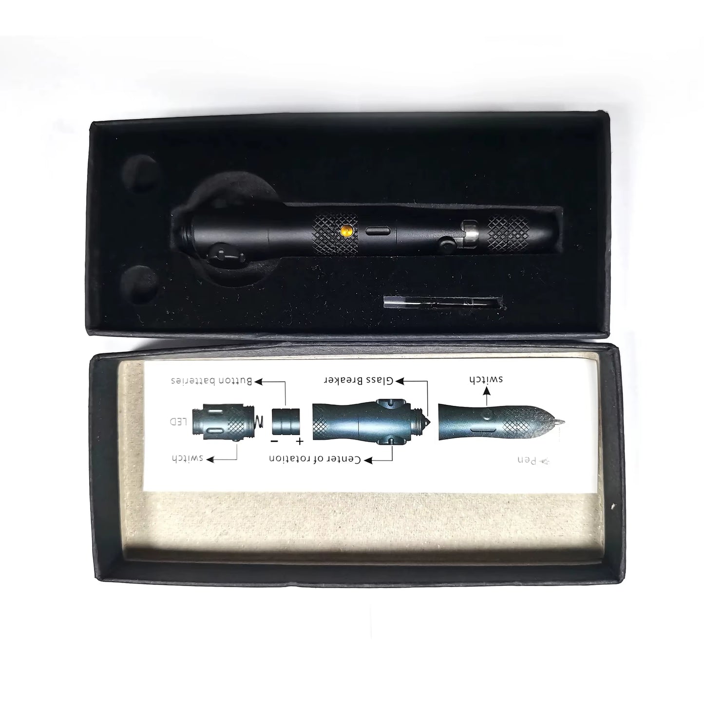 Multi-Function Spinner Self Defense Tactical Pen Flashlight Emergency Glass Breaker Outdoor Survival EDC Tools Drop Ship