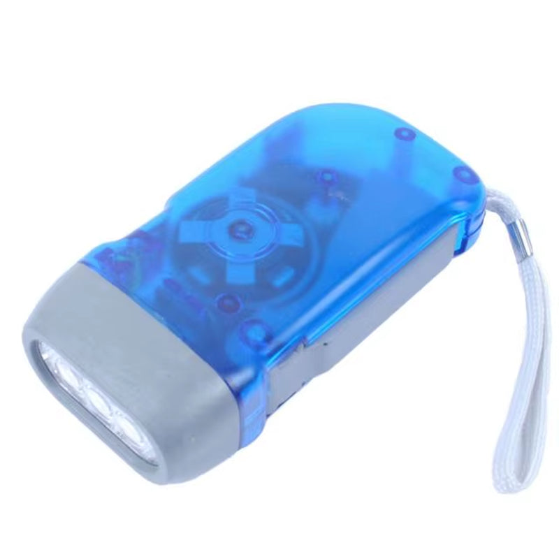 3 Colors Hand Pressing Dynamo Crank Power Wind up Flashlight Mini Self Generating Torch LED Camping Lamp Light for Outdoor Home