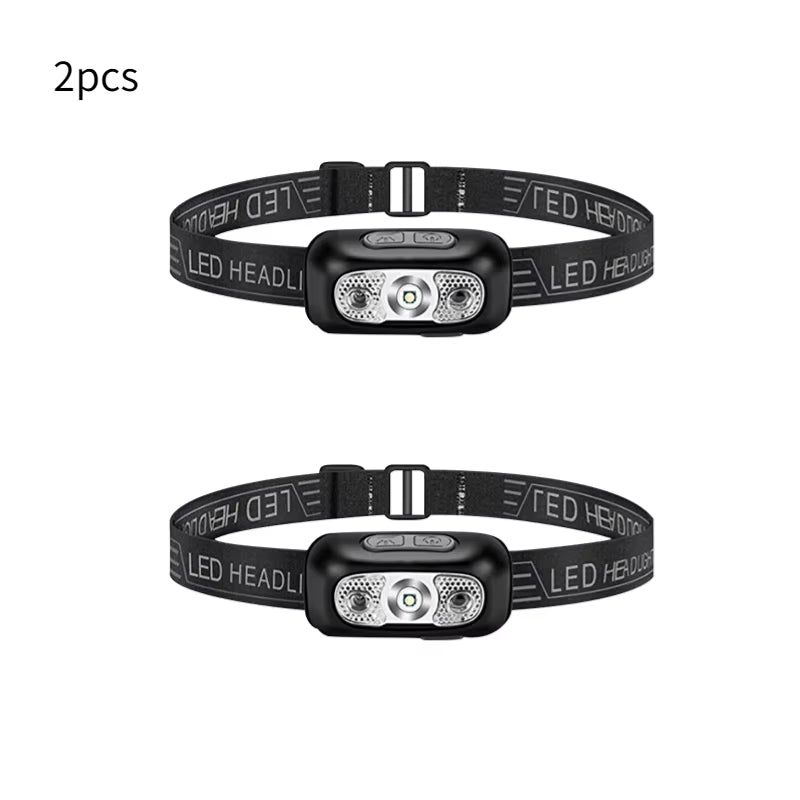 LED Head Light Sensor Headlight USB Rechargeable Head Torch Light Front Led Head Flashlight Super Bright Waterproof Headlamp