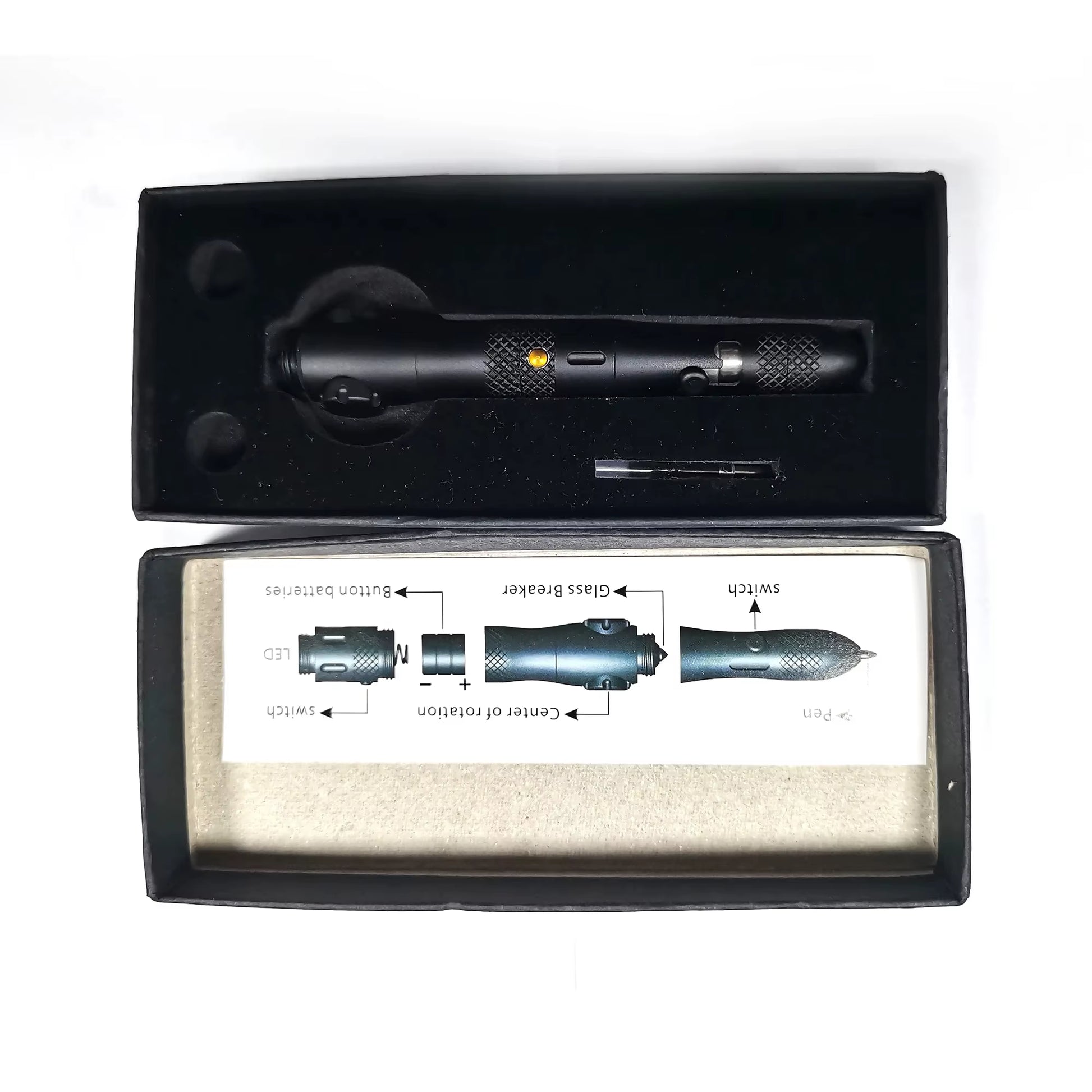 Multi-Function Spinner Self Defense Tactical Pen Flashlight Emergency Glass Breaker Outdoor Survival EDC Tools Drop Ship