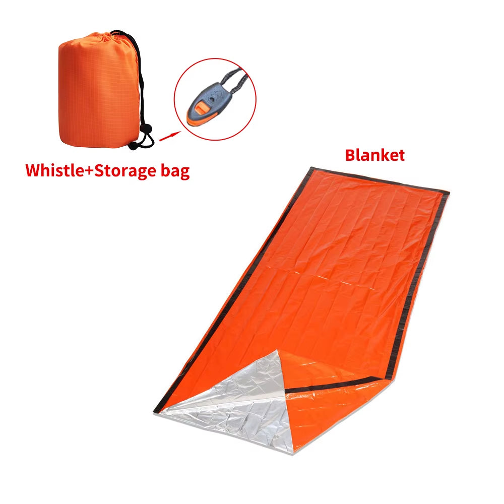 Portable Waterproof Emergency Survival Sleeping Bag Outdoor Camping Gear Thermal Sack First Aid Rescue Mylar Insulate Blanket