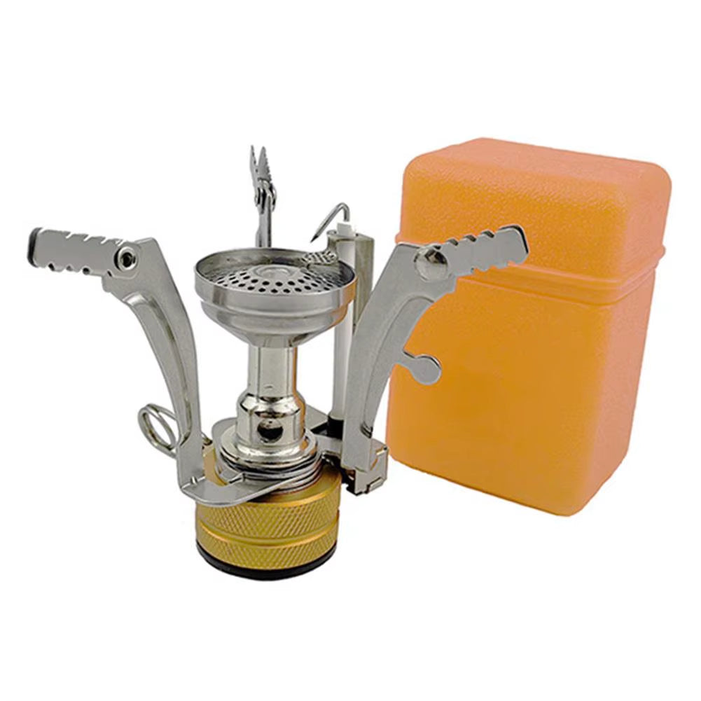 Outdoor Camping Gas Burner Mini Integrated Portable Gas Stove Stainless Steel Picnic Stove for Outdoor Camping Hiking Cooking