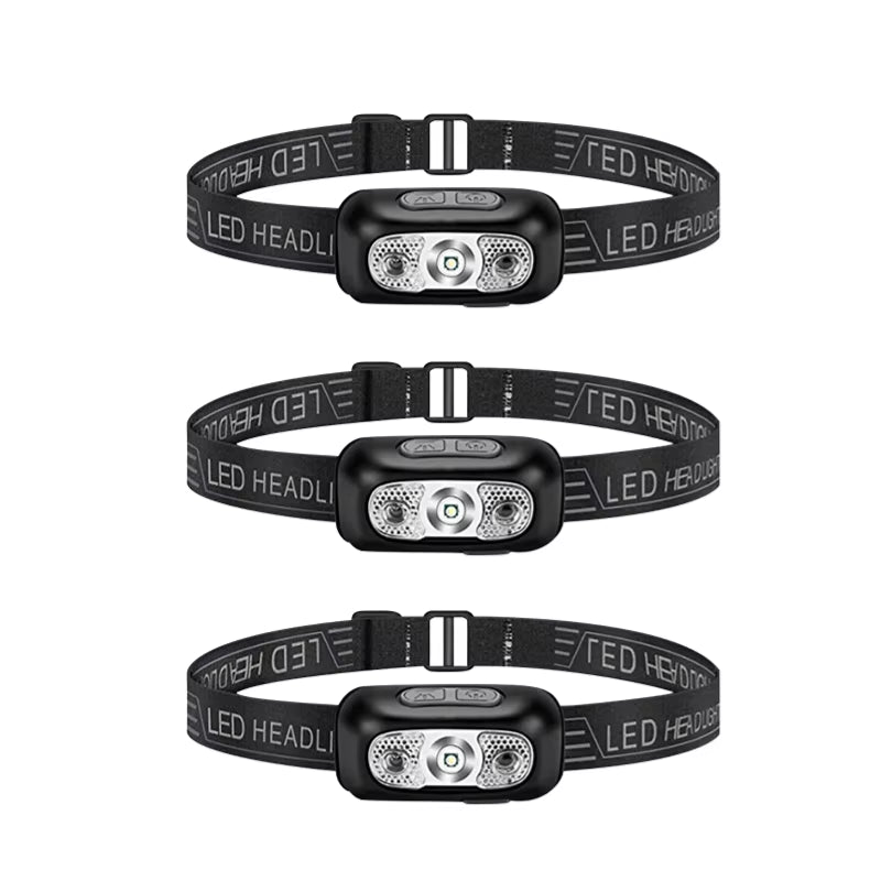 LED Head Light Sensor Headlight USB Rechargeable Head Torch Light Front Led Head Flashlight Super Bright Waterproof Headlamp