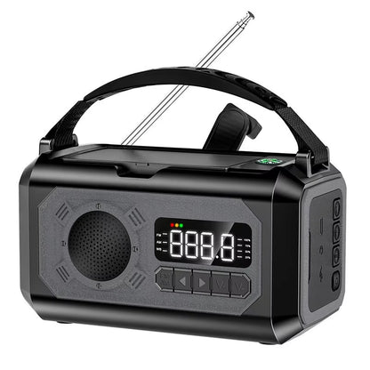 12000Mah Weather Alert Radio with 2 Solar Panels Solar Hand Crank Multifunction Radio Flashlight Power Bank for Outdoor Survival