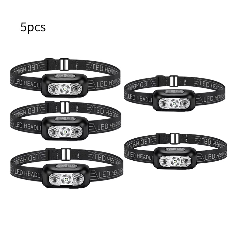 LED Head Light Sensor Headlight USB Rechargeable Head Torch Light Front Led Head Flashlight Super Bright Waterproof Headlamp