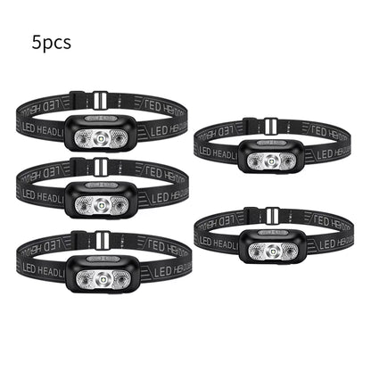 LED Head Light Sensor Headlight USB Rechargeable Head Torch Light Front Led Head Flashlight Super Bright Waterproof Headlamp
