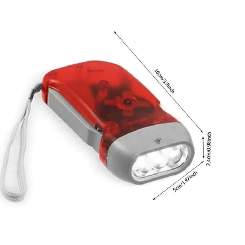 3 Colors Hand Pressing Dynamo Crank Power Wind up Flashlight Mini Self Generating Torch LED Camping Lamp Light for Outdoor Home