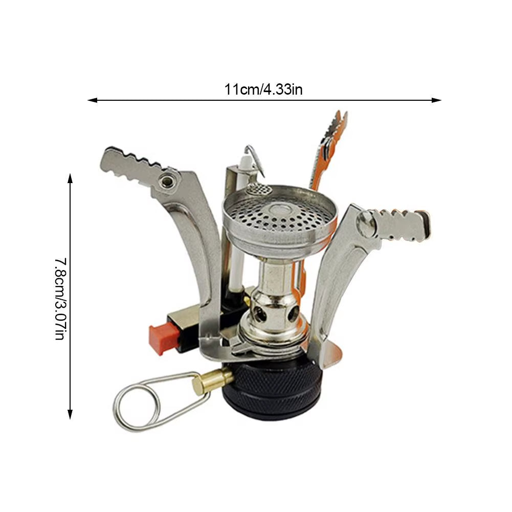 Outdoor Camping Gas Burner Mini Integrated Portable Gas Stove Stainless Steel Picnic Stove for Outdoor Camping Hiking Cooking