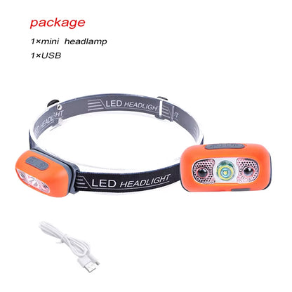 LED Head Light Sensor Headlight USB Rechargeable Head Torch Light Front Led Head Flashlight Super Bright Waterproof Headlamp