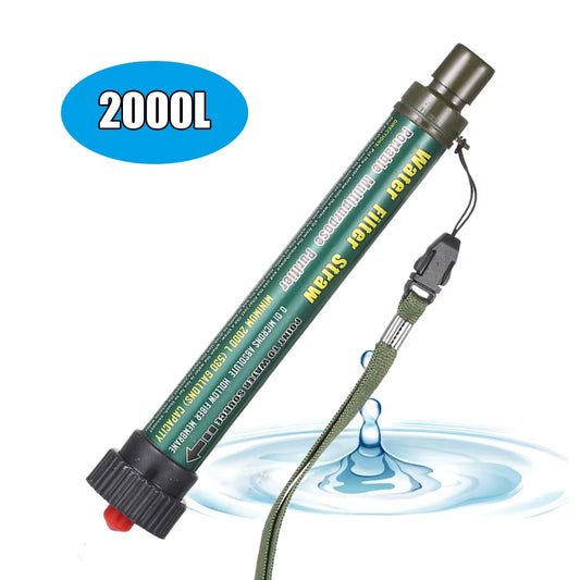 Camping Water Filter Straw Water Purifier Filtration System Bottom Thread Ultrafiltration Film Outdoor Emergency Survival Tools