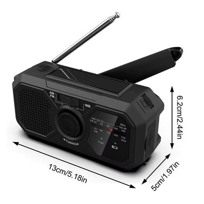 Wind up Radio USB Rechargeable Solar Powered Radio Mobile Charging FM Radio LED Flashlight Camping Hand-Cranked Lighting Radio