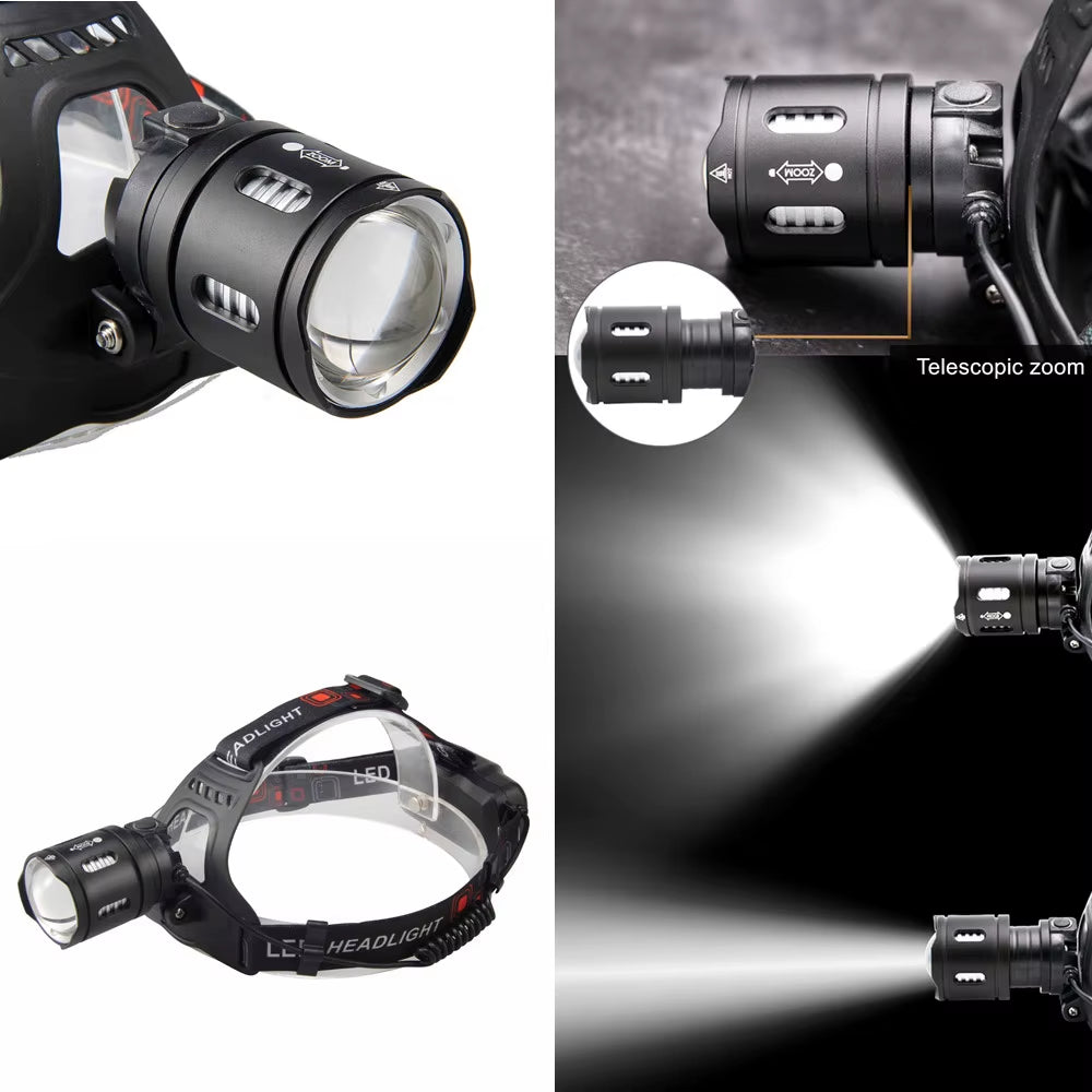 Powerful XHP70.2 XHP50.2 Led Headlamp Headlight Zoom Head Lamp Flashlight Torch 18650 Battery USB Rechargeable Fishing Lantern