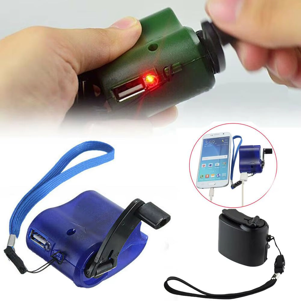 USB Hand Crank Phone Charger Manual Outdoor Hiking Camping Emergency Generator Portable Emergency Phone Charger for USB Output