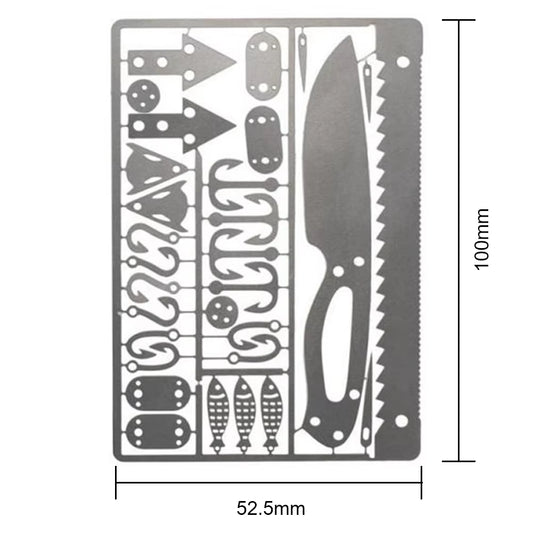 Survival Tool Card Outdoor EDC Survival Fishing Hook Card Multifunctional Portable for Camping Hiking Fishing Hunting Tool Cards