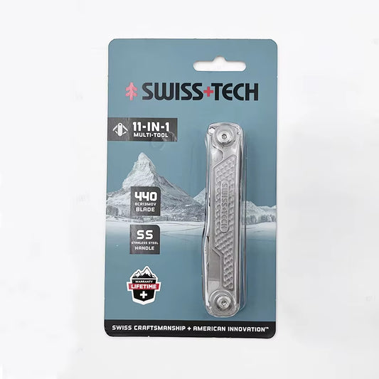 SWISS TECH 11 in 1 Multitool EDC Outdoor Survival Multi-Function Tools with Scissors Screwdriver Gifts for Men