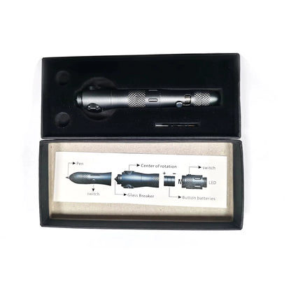 Multi-Function Spinner Self Defense Tactical Pen Flashlight Emergency Glass Breaker Outdoor Survival EDC Tools Drop Ship